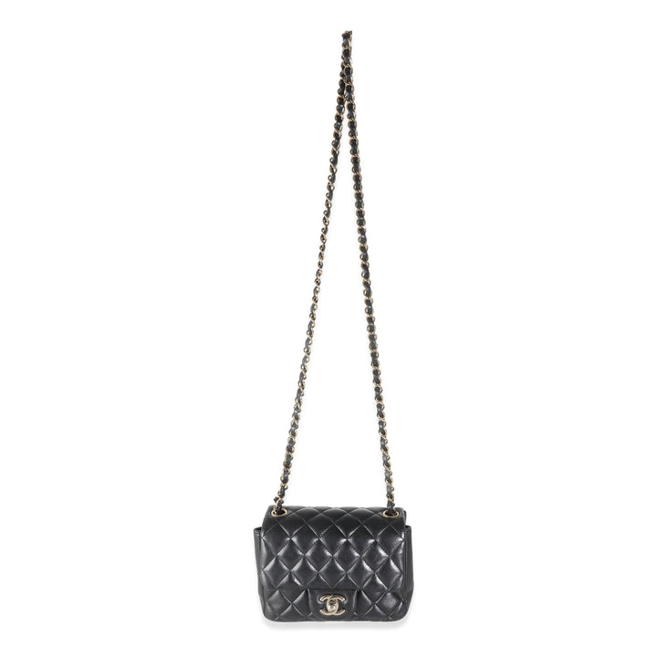 Chanel Black Quilted Lambskin Mini Square New Bag