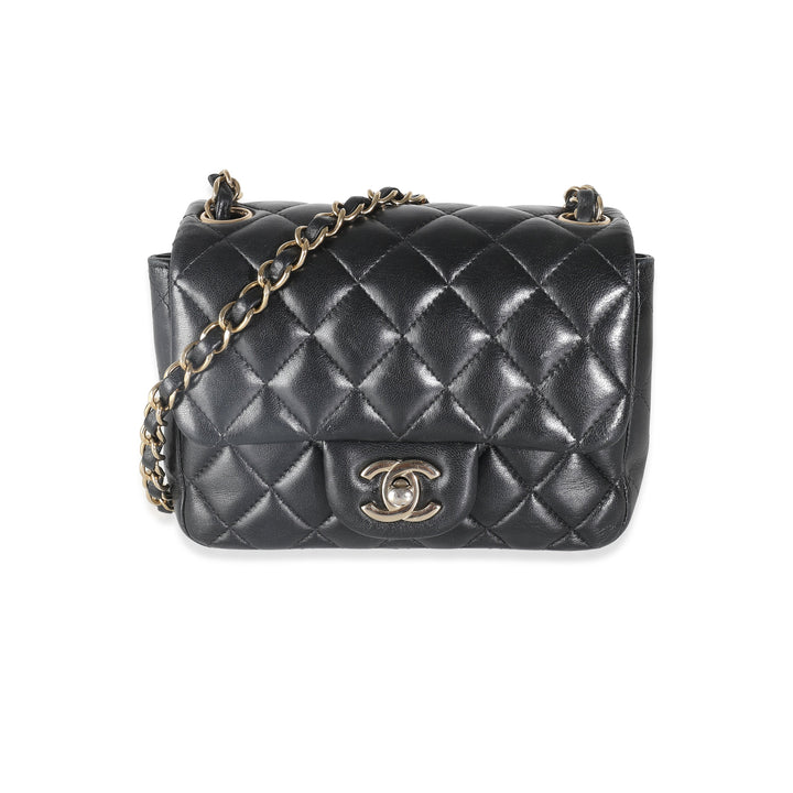 Chanel Black Quilted Lambskin Mini Square New Bag