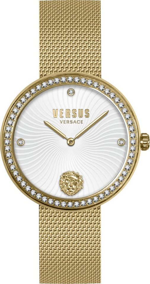 title:Versus Versace Women's VSPEN3021 Lea Crystal 35mm Quartz Watch;color:Gold