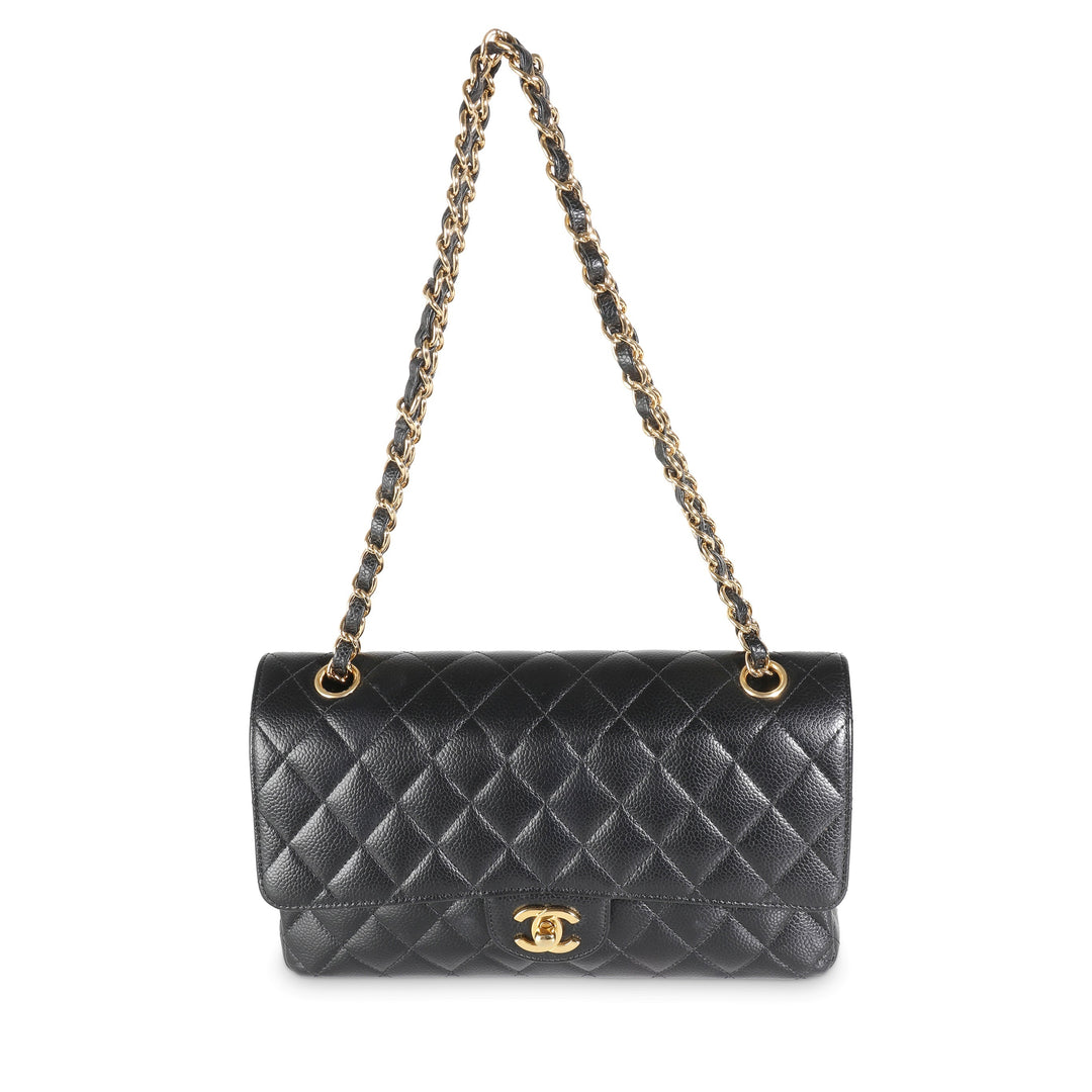 Chanel Black Quilted Caviar Medium Classic Double New Bag