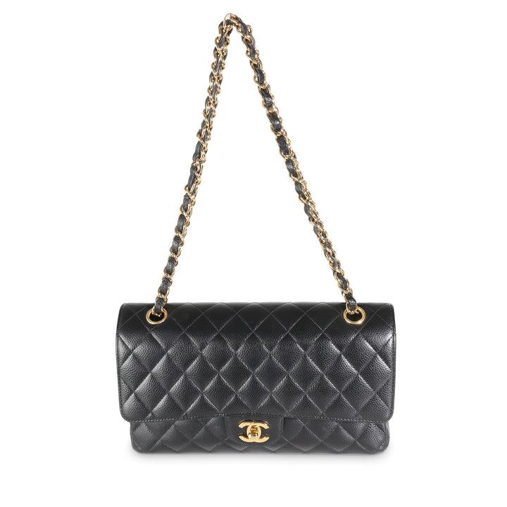 Chanel Black Quilted Caviar Medium Classic Double New Bag