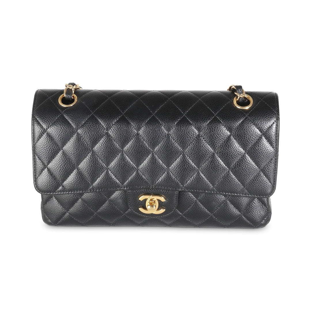 Chanel Black Quilted Caviar Medium Classic Double New Bag