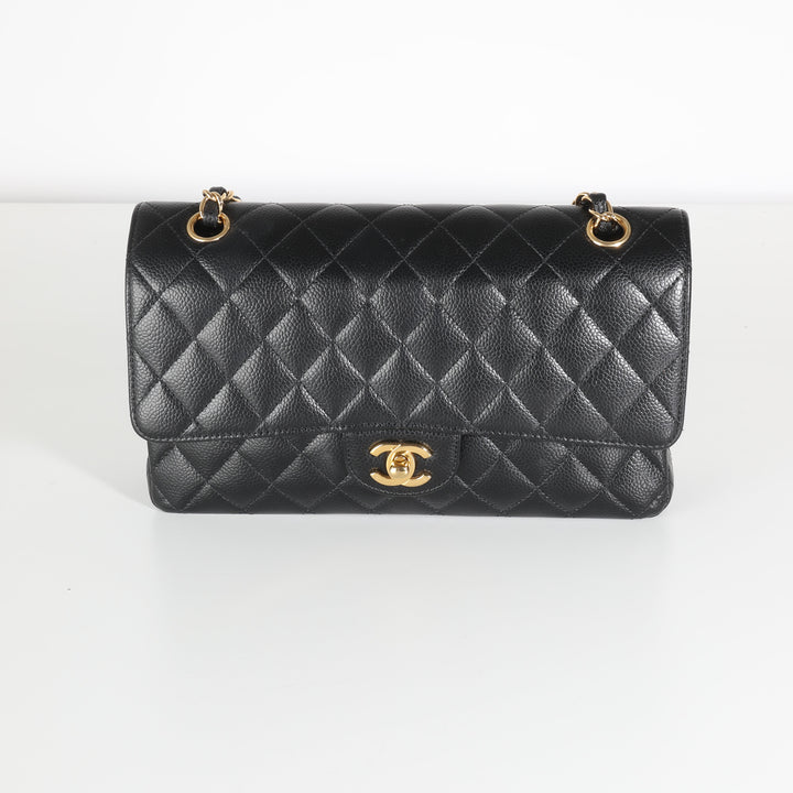 Chanel Black Quilted Caviar Medium Classic Double New Bag