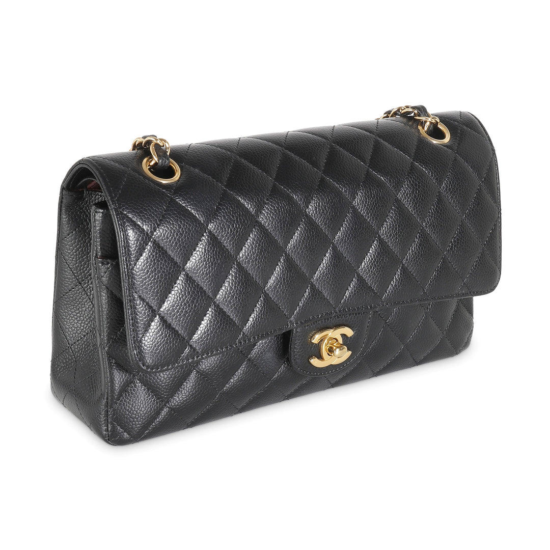 Chanel Black Quilted Caviar Medium Classic Double New Bag
