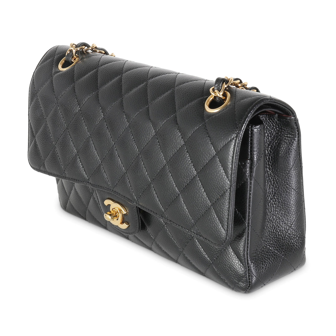 Chanel Black Quilted Caviar Medium Classic Double New Bag