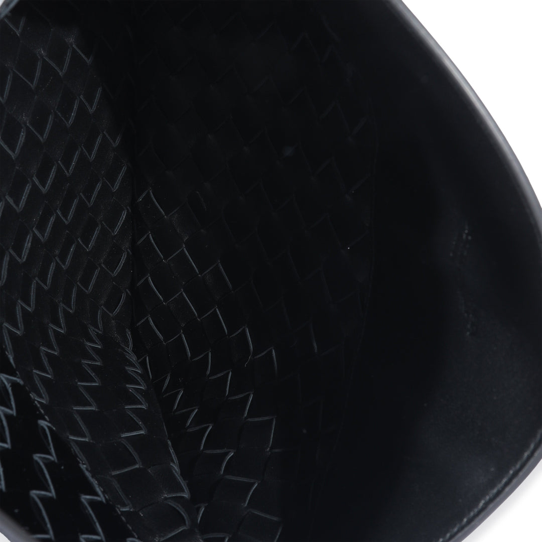 Bottega veneta Black Intrecciato Patent Shoulder Bag