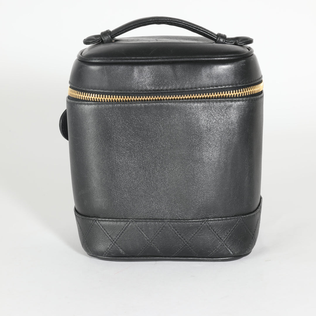 Chanel Black Quilted Lambskin Timeless Classic Vanity Case