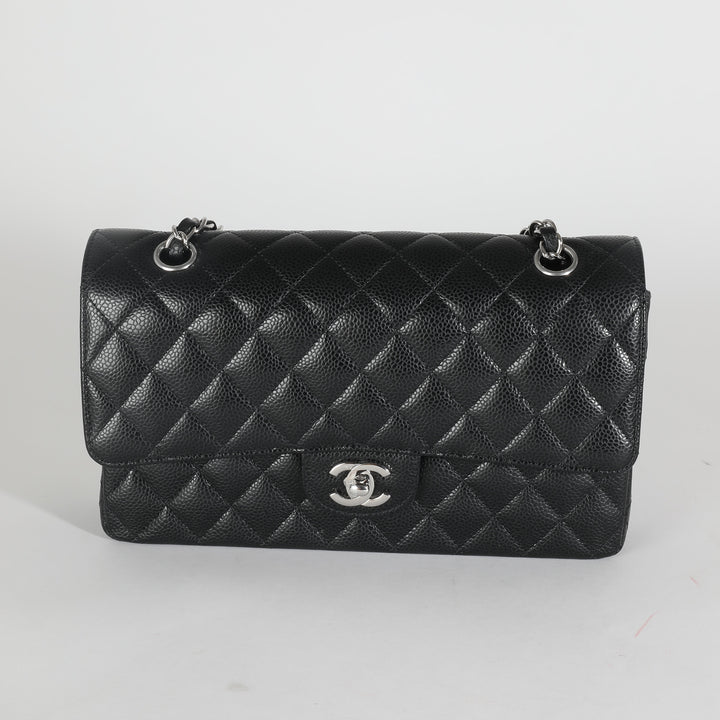 Chanel Black Quilted Caviar Medium Classic Double New Bag