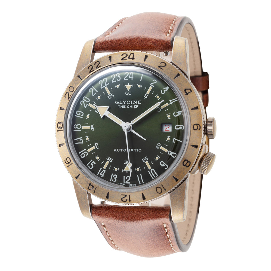title:Glycine Men's Airman 40mm Automatic Watch GL0413;color:Dark Brown