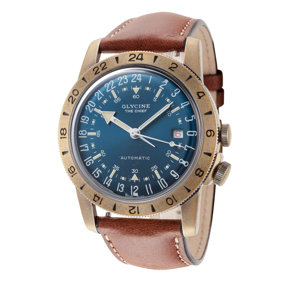 title:Glycine Men's GL0414 Airman The Chief 40mm Automatic Watch;color:Blue