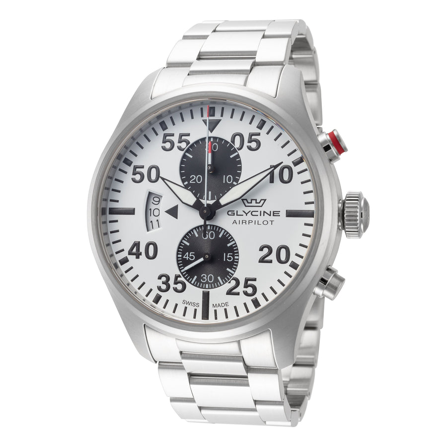 title:Glycine Men's GL0446 Airpilot Chrono 44mm Quartz Watch;color:Silver