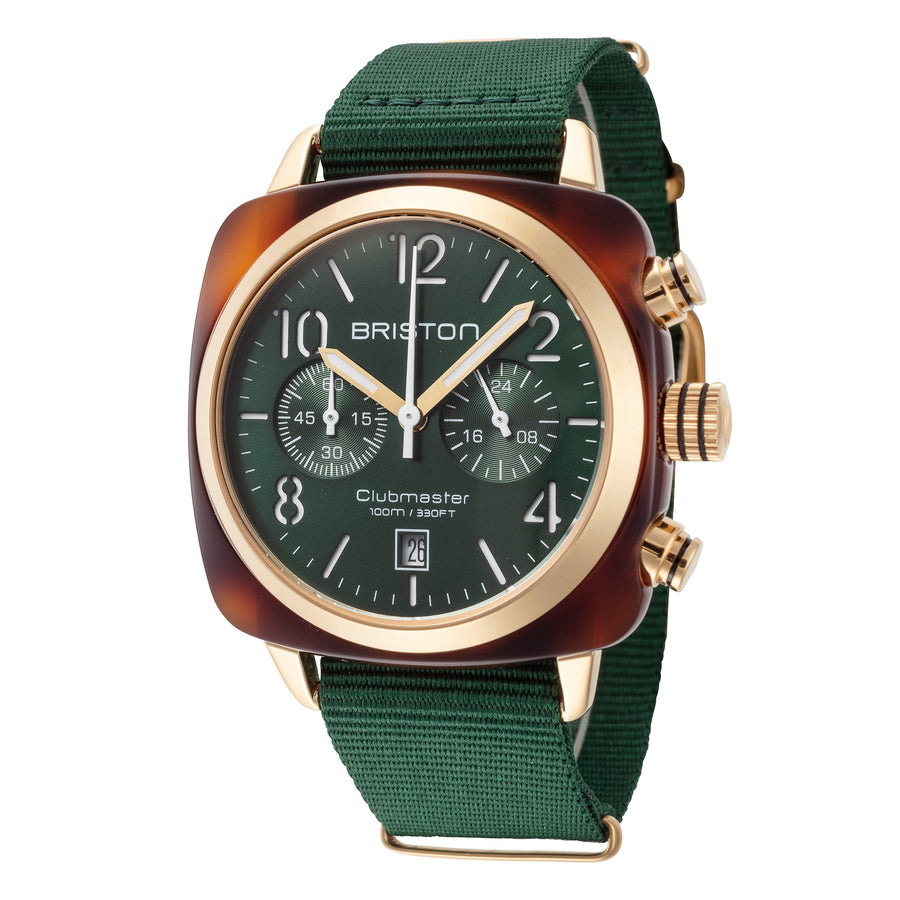 title:Briston Men's 15140.PYA.T.10.NBG Clubmaster 40mm Green Quartz Watch;color:Green