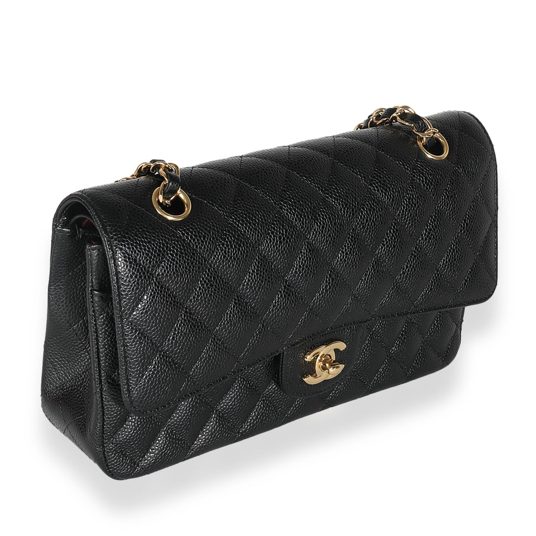 Chanel Black Quilted Caviar Medium Classic Double New Bag