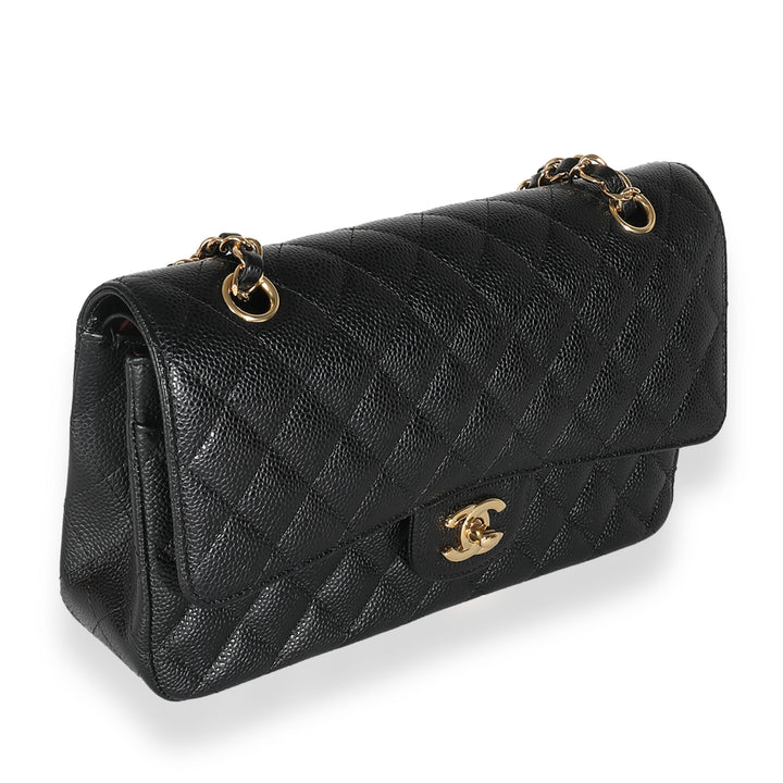 Chanel Black Quilted Caviar Medium Classic Double New Bag