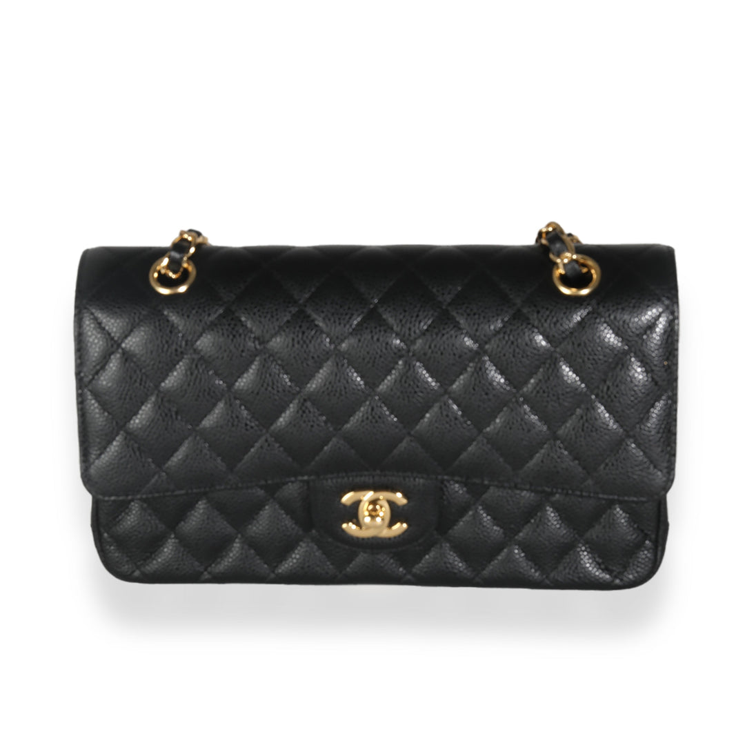 Chanel Black Quilted Caviar Medium Classic Double New Bag