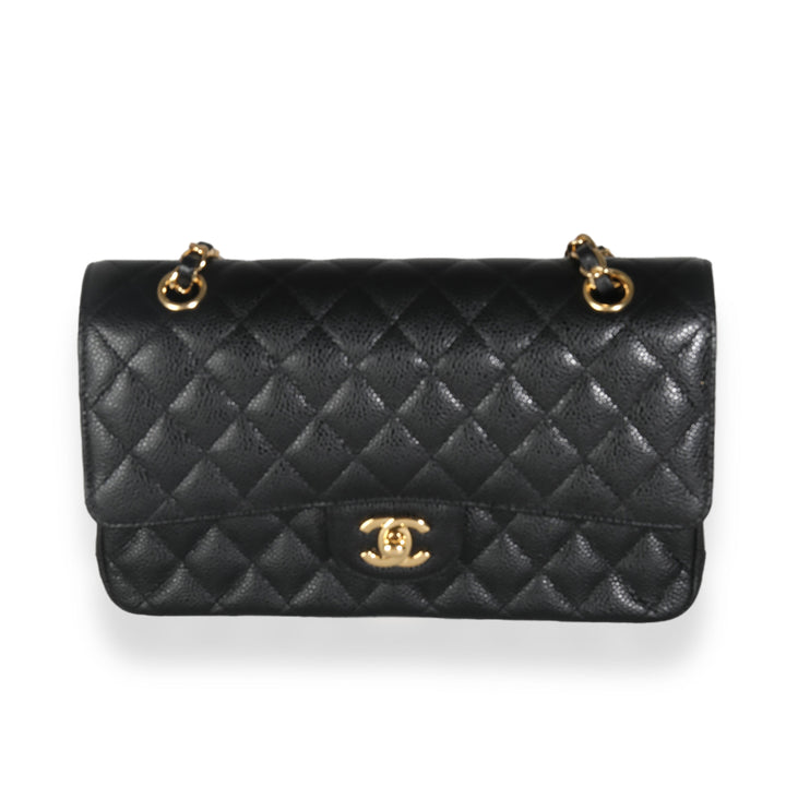 Chanel Black Quilted Caviar Medium Classic Double New Bag