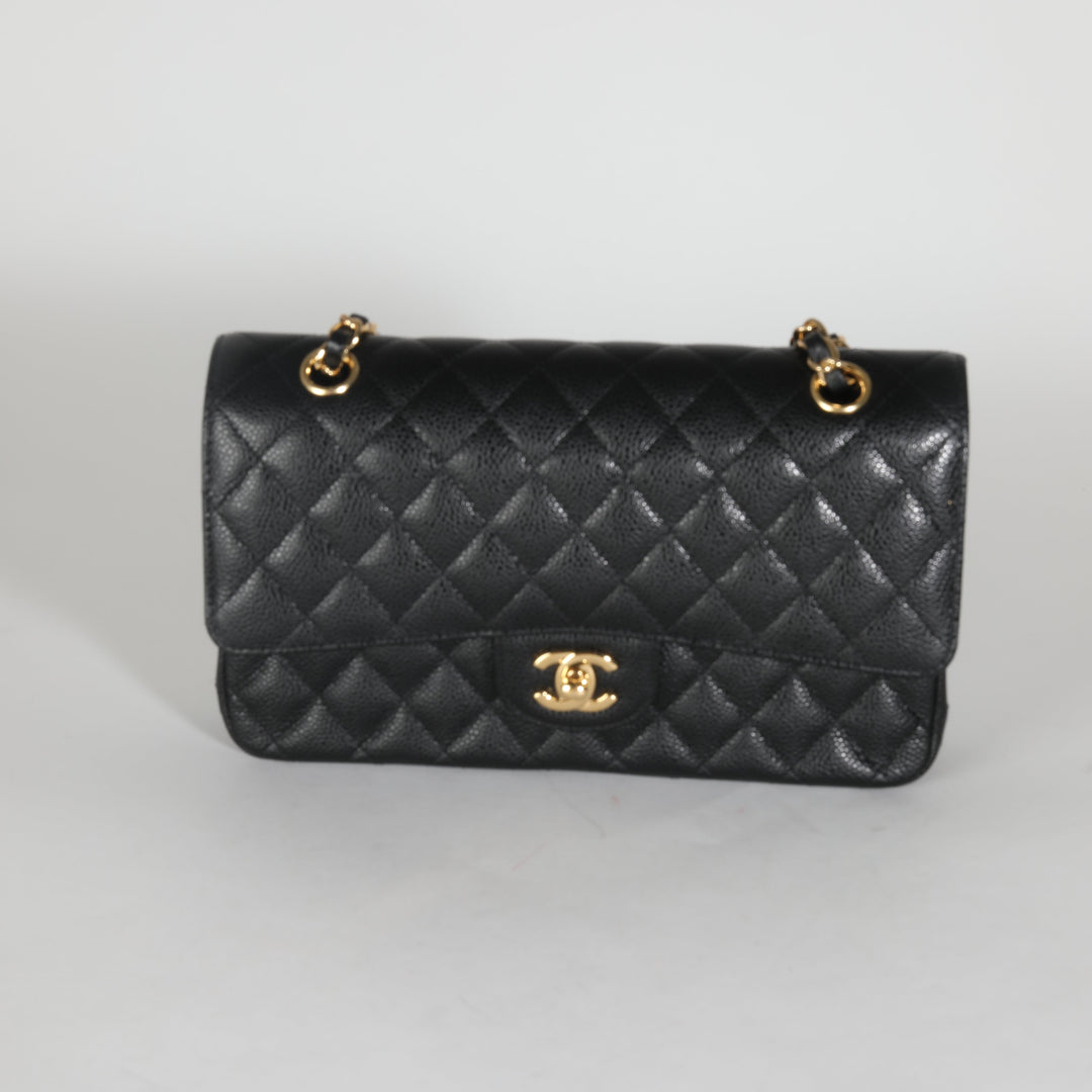 Chanel Black Quilted Caviar Medium Classic Double New Bag