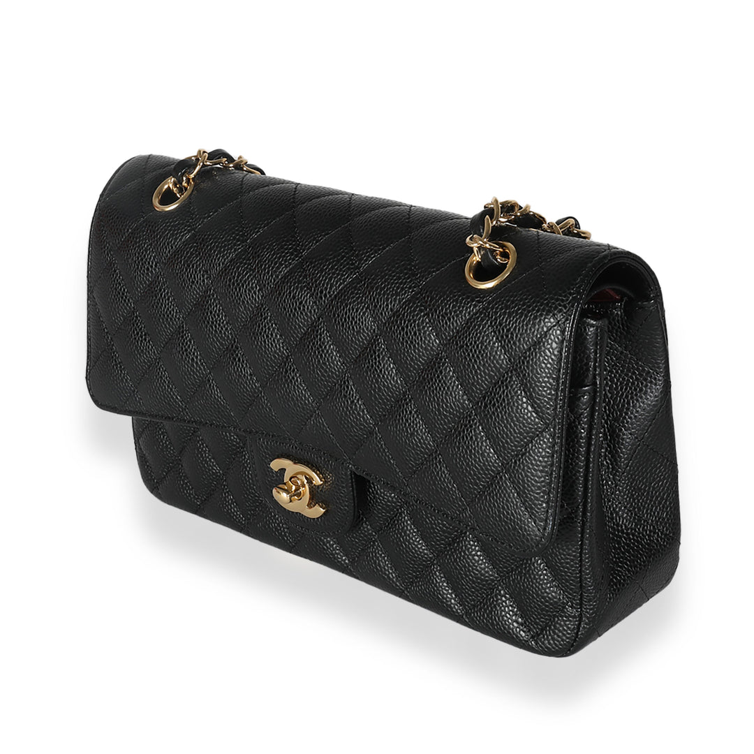 Chanel Black Quilted Caviar Medium Classic Double New Bag