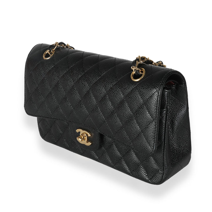 Chanel Black Quilted Caviar Medium Classic Double New Bag