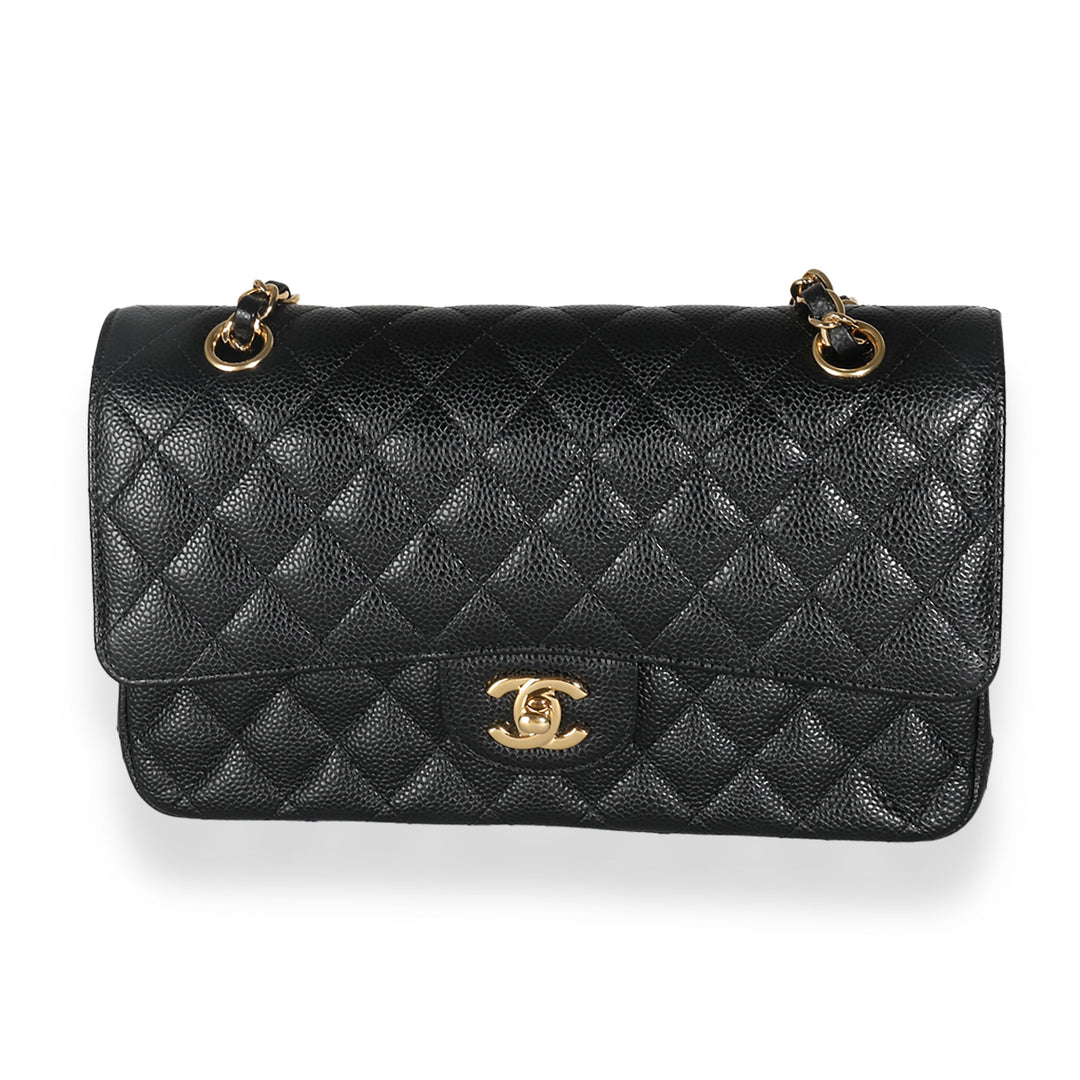 Chanel Black Quilted Caviar Medium Classic Double New Bag