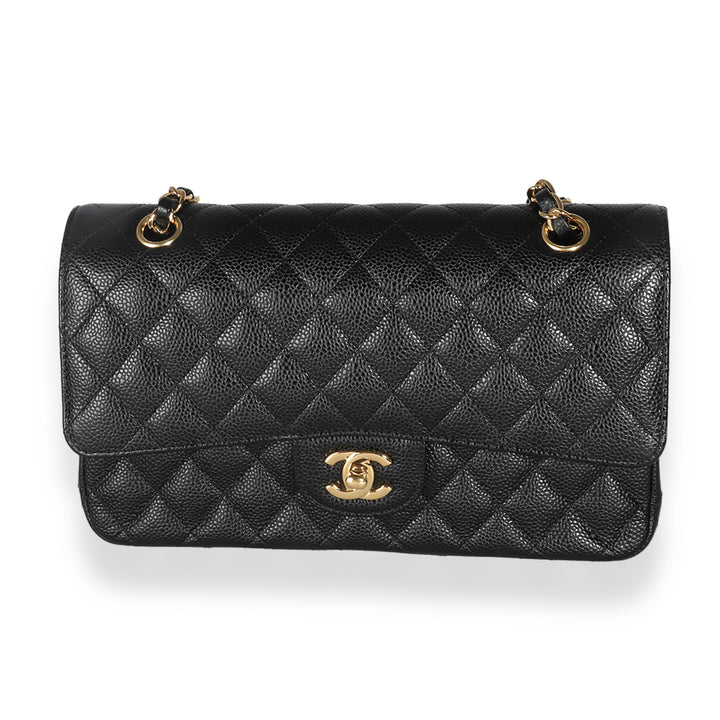 Chanel Black Quilted Caviar Medium Classic Double New Bag