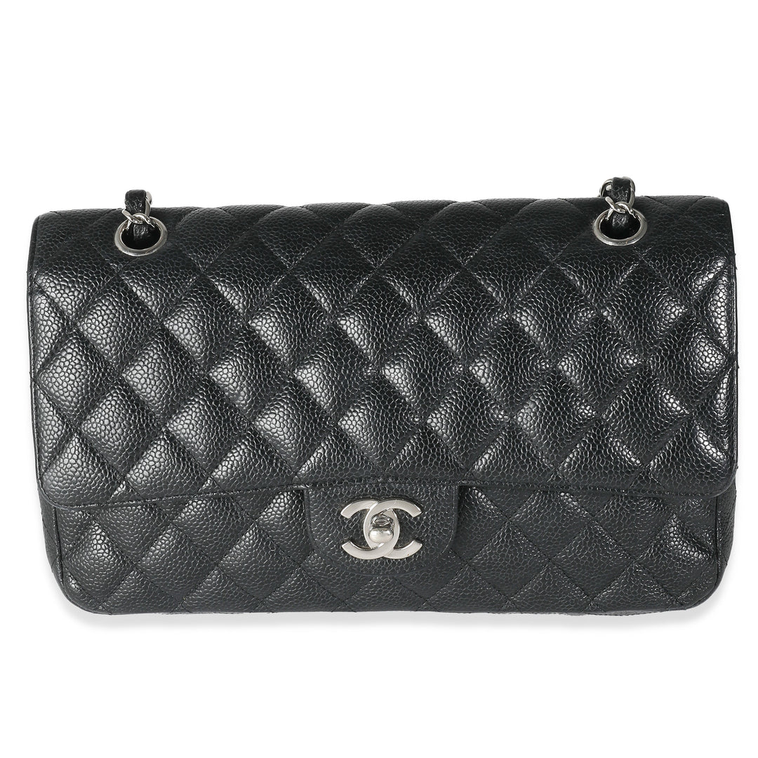 Chanel Black Quilted Caviar Medium Classic Double New Bag