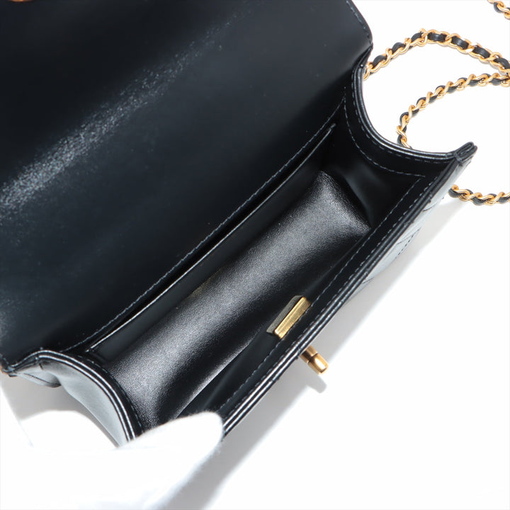 Top Quality Chanel Lambskin  Chain Shoulder Bag Black G  AS2615