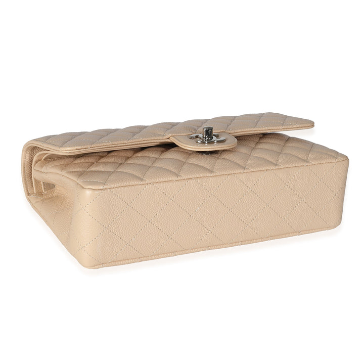 Chanel Beige Quilted Caviar Medium Classic Double New Bag