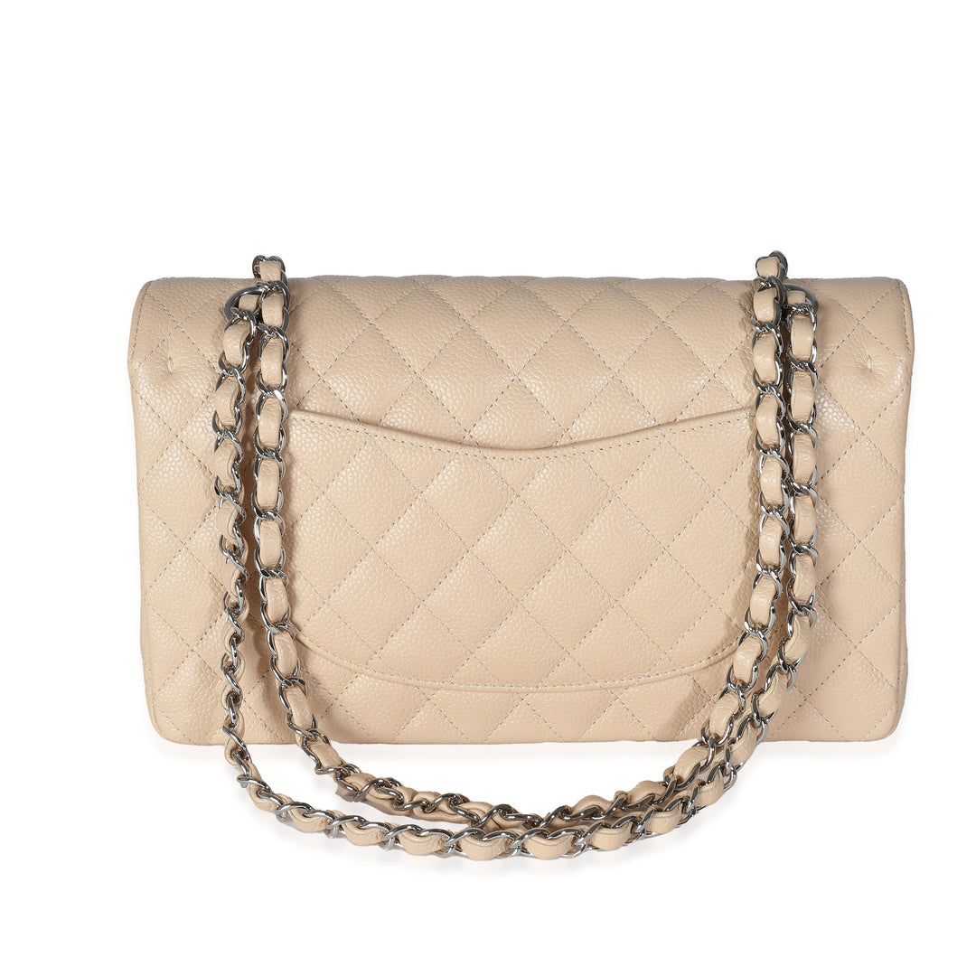 Chanel Beige Quilted Caviar Medium Classic Double New Bag