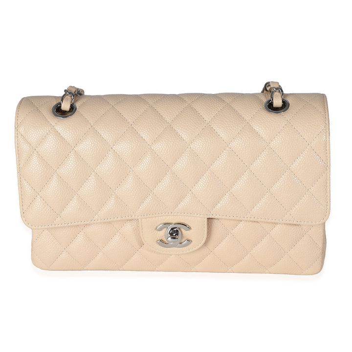 Chanel Beige Quilted Caviar Medium Classic Double New Bag