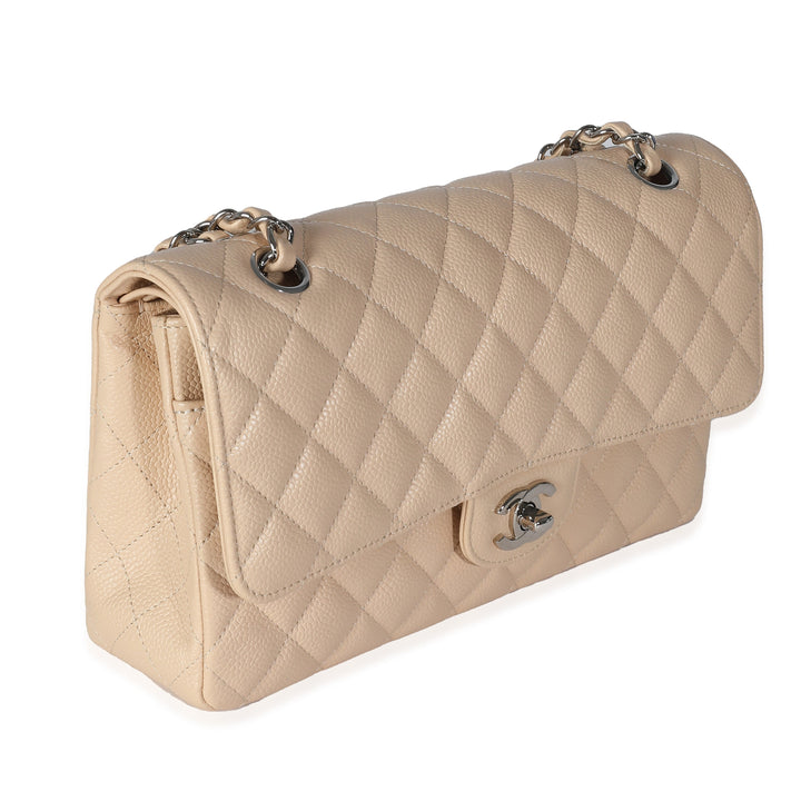 Chanel Beige Quilted Caviar Medium Classic Double New Bag
