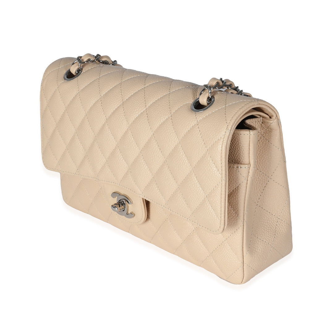 Chanel Beige Quilted Caviar Medium Classic Double New Bag