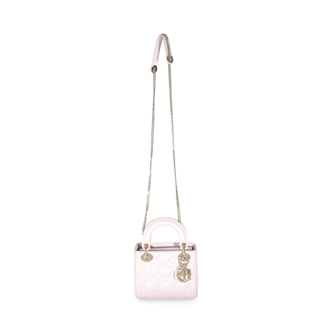CHRISTIAN Top quality Dior Lotus Pearlescent Cannage Lambskin Mini Lady Top quality Dior