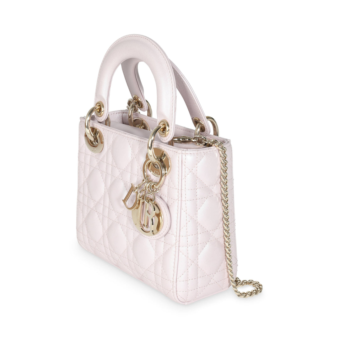 CHRISTIAN Top quality Dior Lotus Pearlescent Cannage Lambskin Mini Lady Top quality Dior