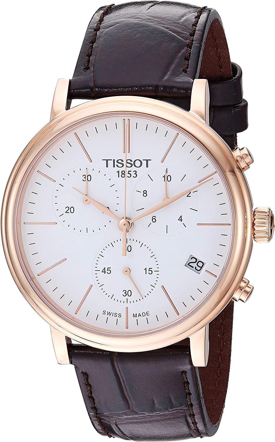 title:Tissot Men's T1224173601100 Carson Premium 41mm Quartz Watch;color:White