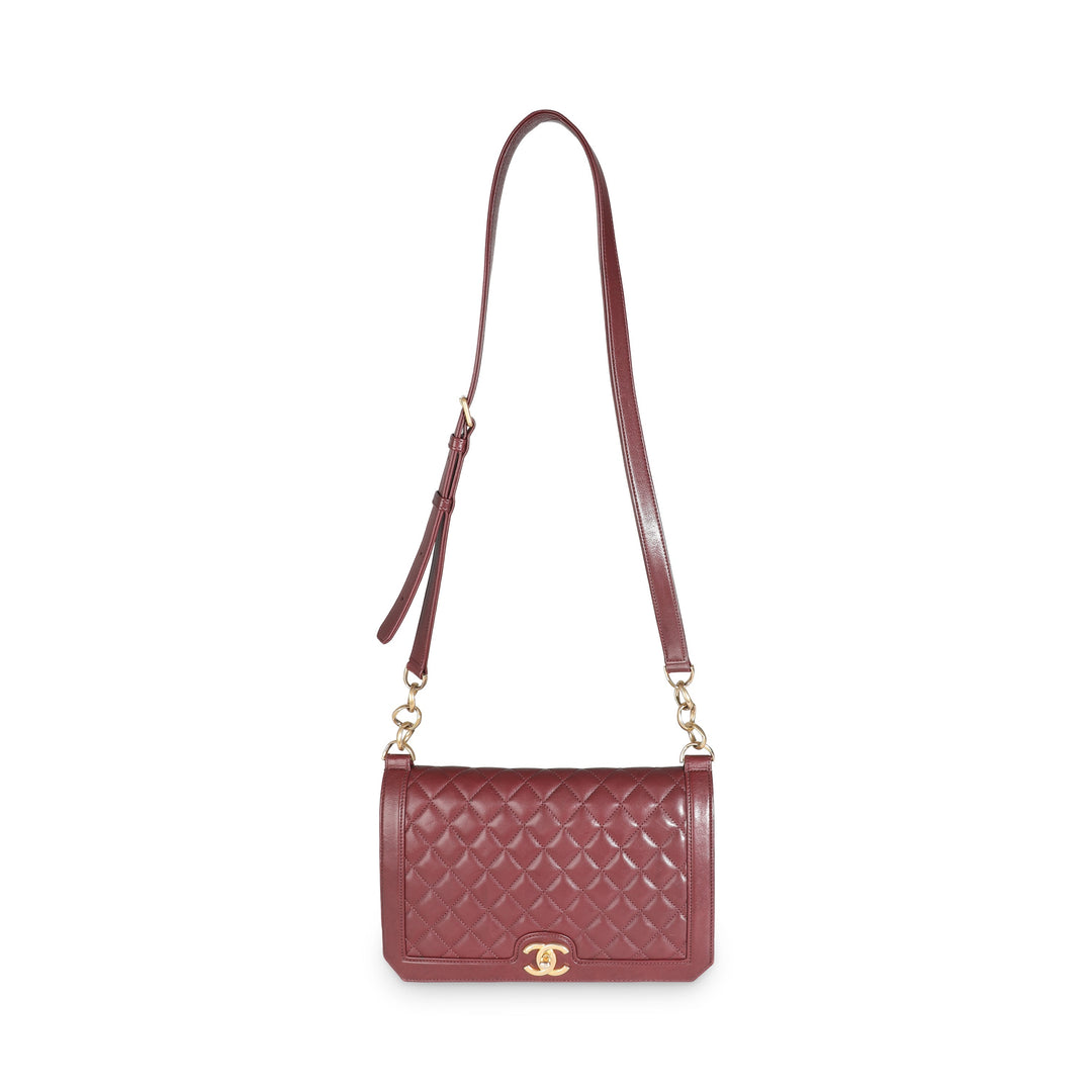 Chanel Burgundy Quilted Lambskin Large New Bag
