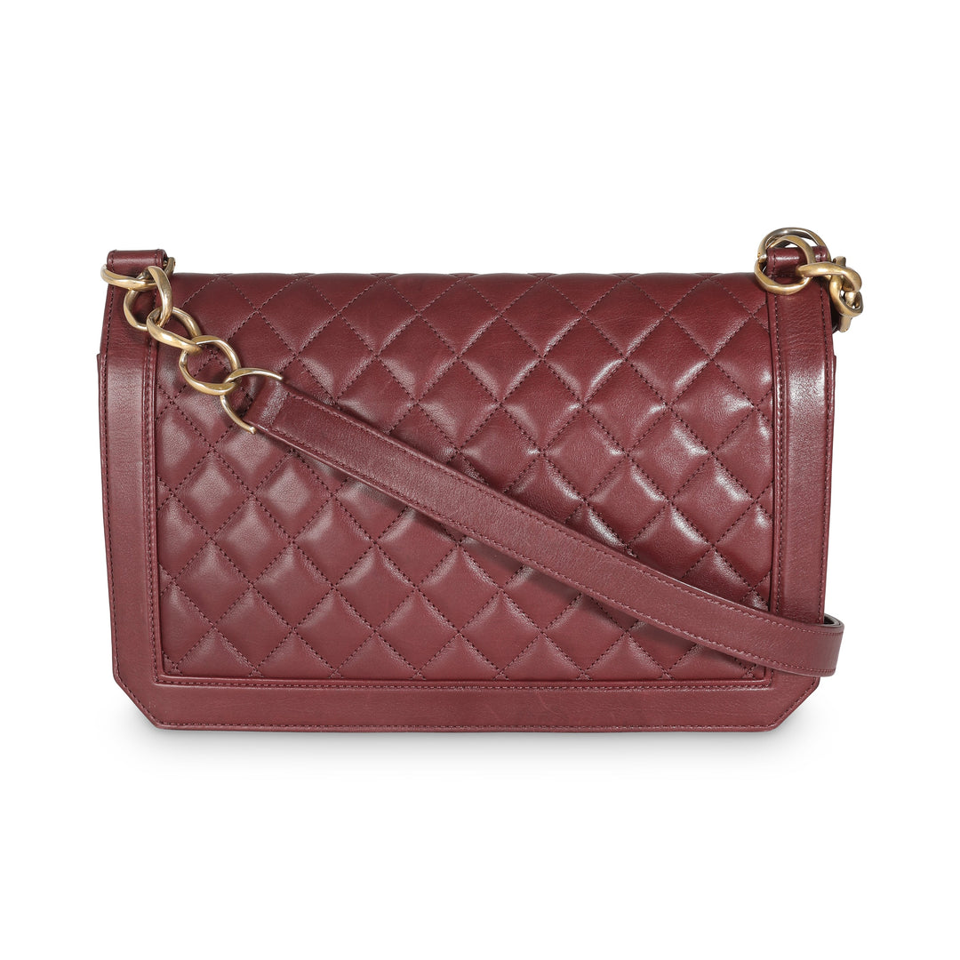Chanel Burgundy Quilted Lambskin Large New Bag
