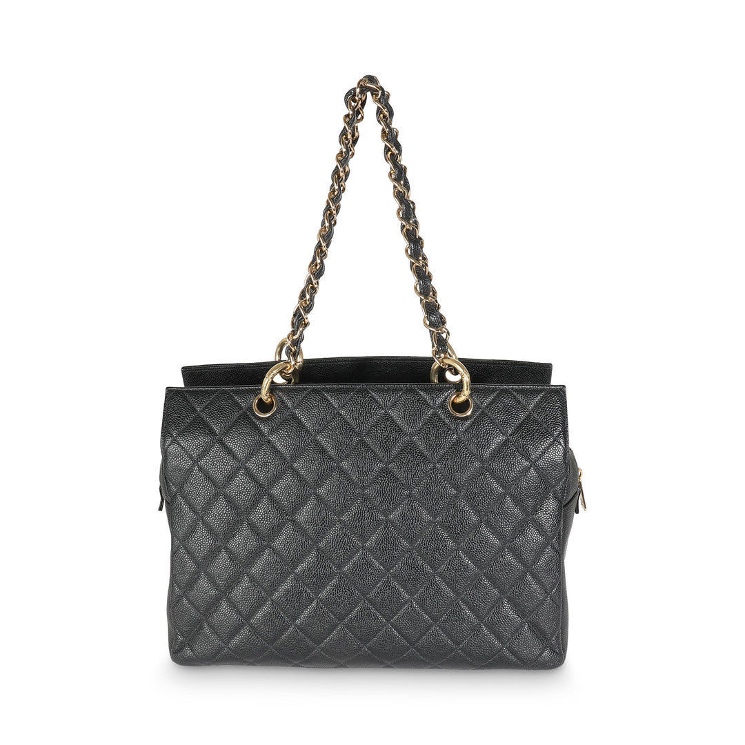 Chanel Black Quilted Caviar Grand Shopper Tote