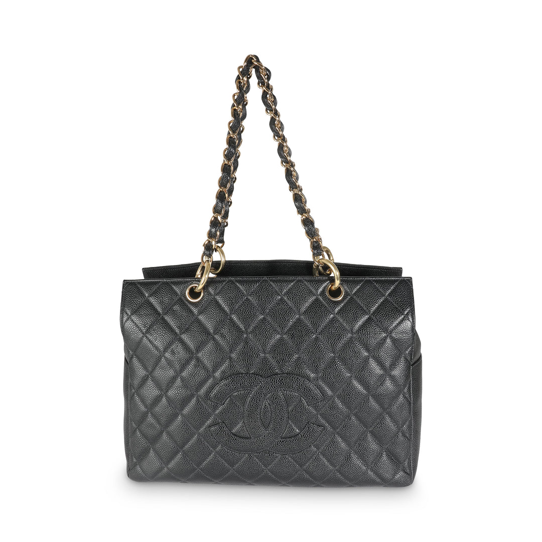 Chanel Black Quilted Caviar Grand Shopper Tote
