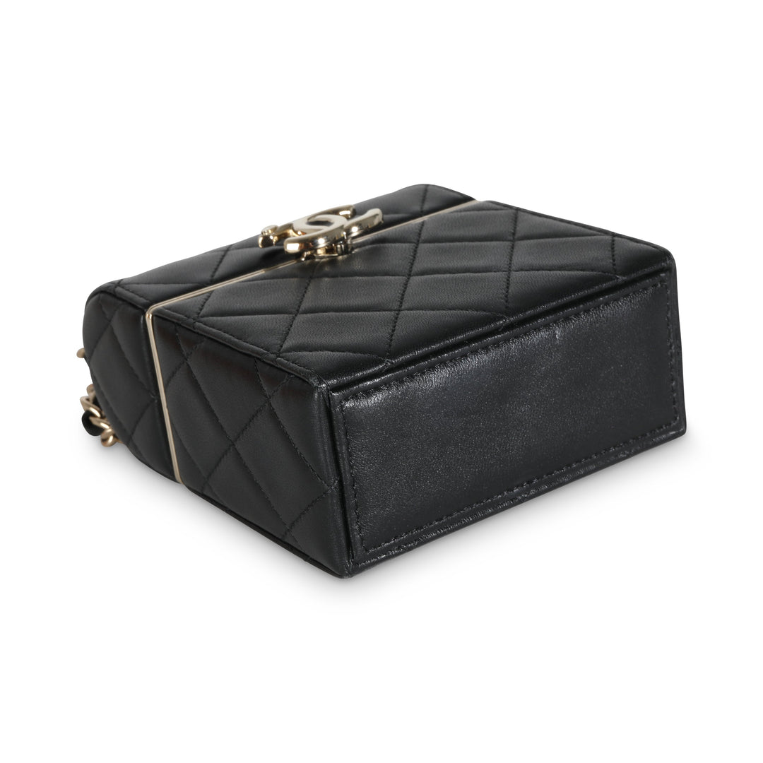 Chanel 23C Black Quilted Lambskin Box Chain Vanity