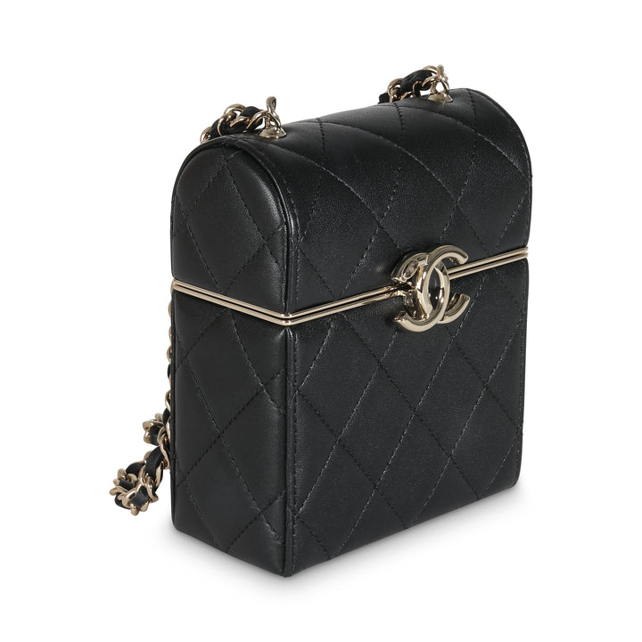Chanel 23C Black Quilted Lambskin Box Chain Vanity