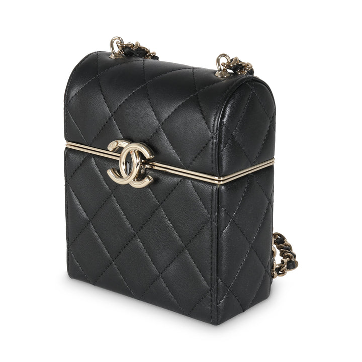 Chanel 23C Black Quilted Lambskin Box Chain Vanity