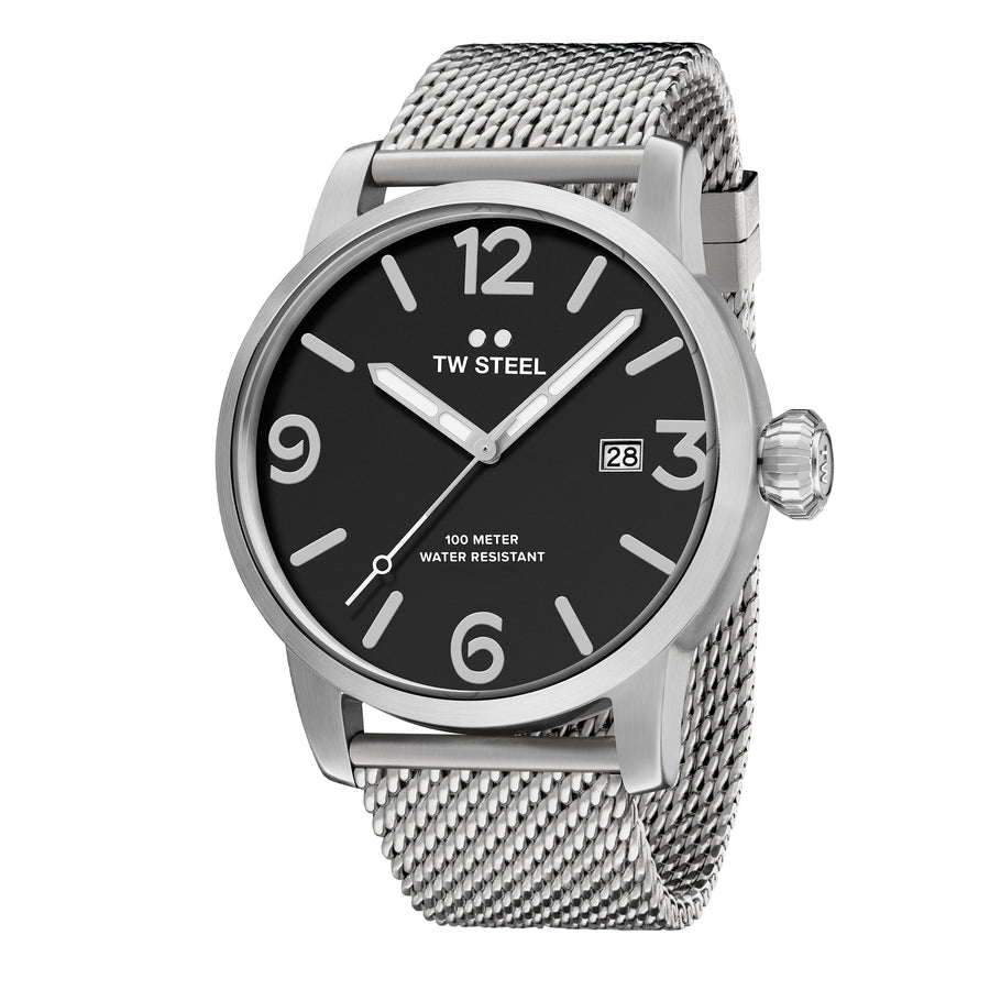 title:TW Steel Men's TWS-MB12 Maverick 48mm Quartz Watch;color:Silver