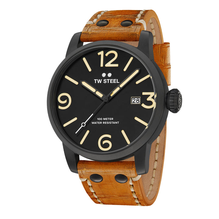 title:TW Steel Men's TWS-MS31 Maverick 45mm Quartz Watch;color:Brown