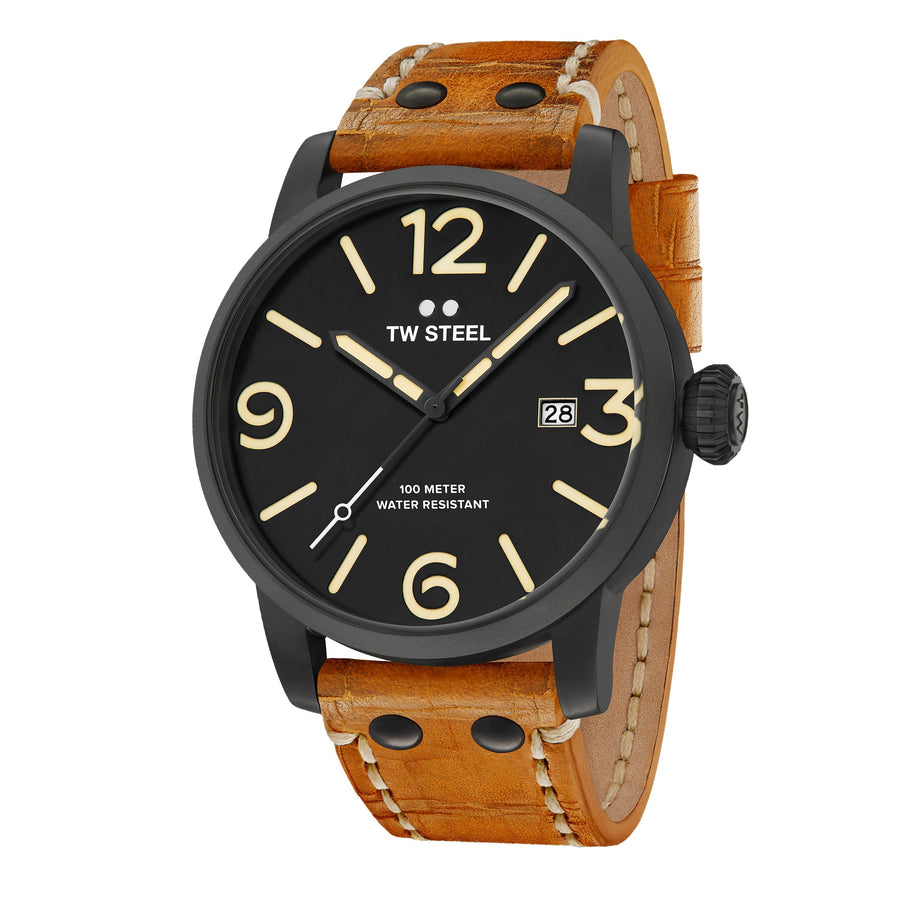 title:TW Steel Men's TWS-MS31 Maverick 45mm Quartz Watch;color:Brown
