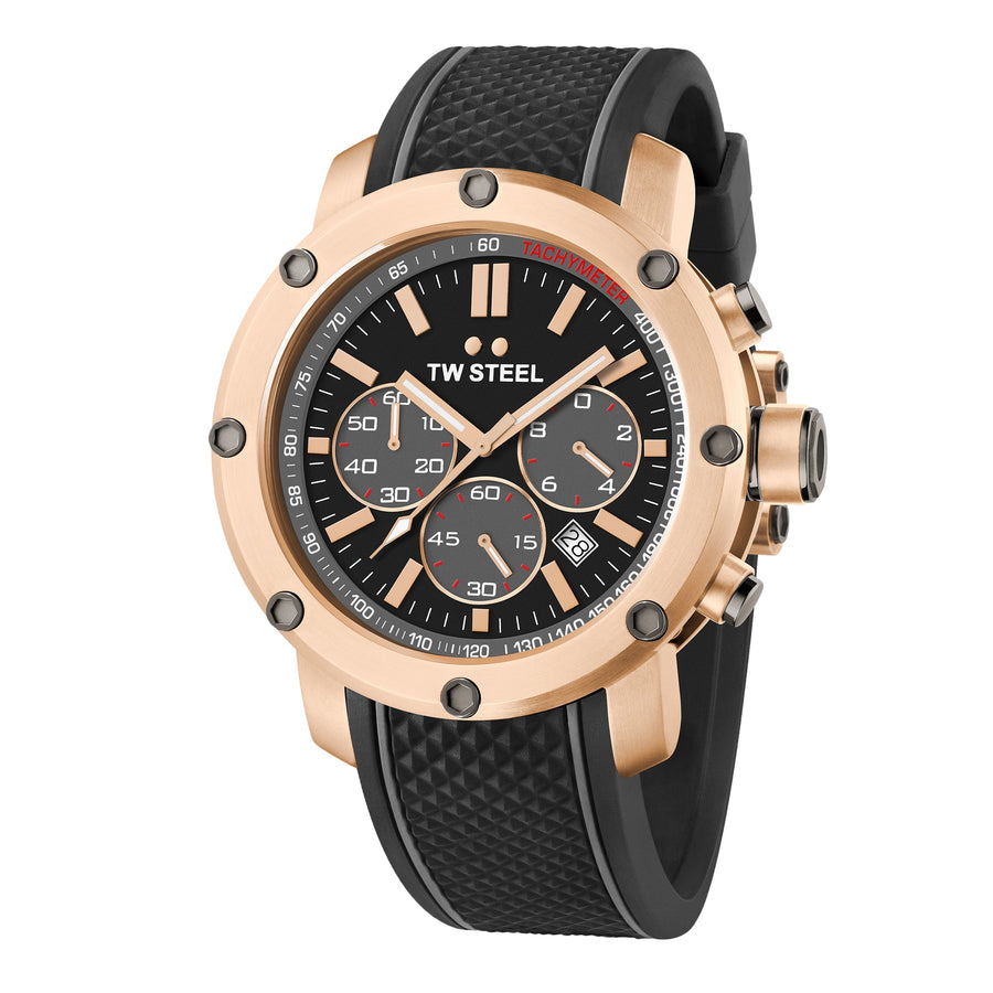 title:TW Steel Men's Grandeur Tech 45mm Quartz Chronograph Watch TS5;color:Black