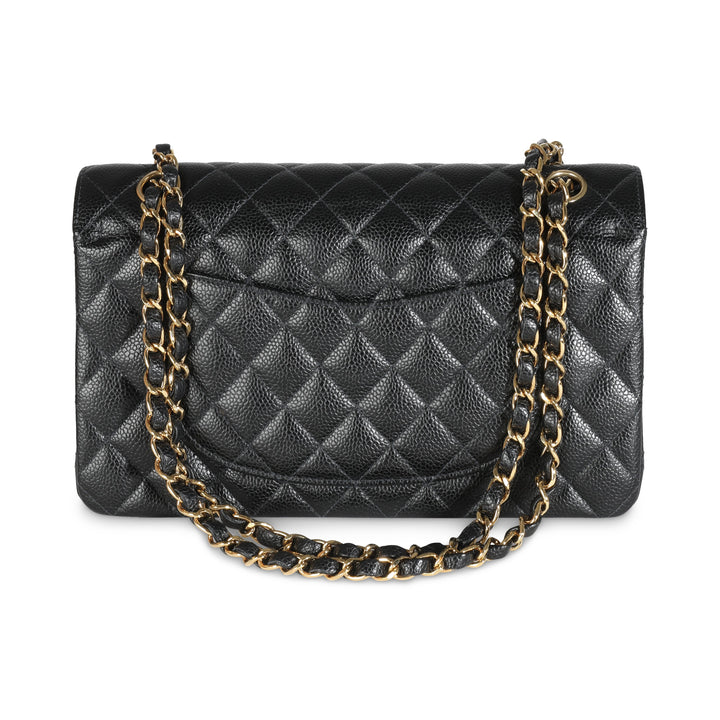 Chanel 24K Black Quilted Caviar Medium Classic Double New Bag