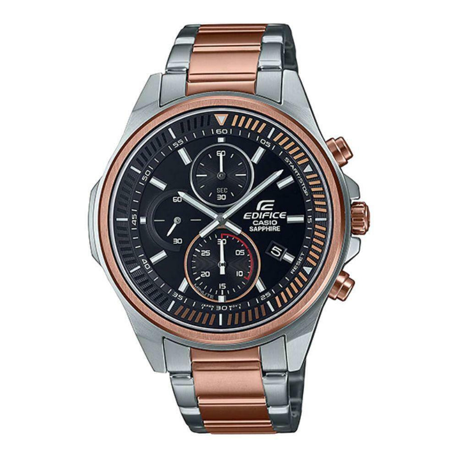 title:Casio Men's EFR-S572GS-1AVUDF Edifice 49.3mm Quartz Watch;color:Silver and Rose Gold