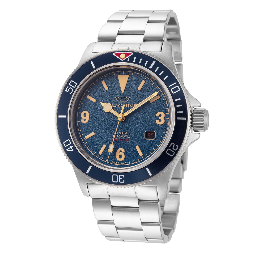 title:Glycine Men's GL0416 Combat Sub 42 42mm Automatic Watch;color:Silver