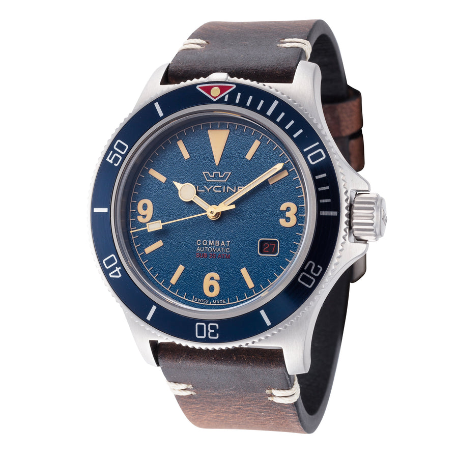 title:Glycine Men's GL0417 Combat Sub 42mm Automatic Watch;color:Brown
